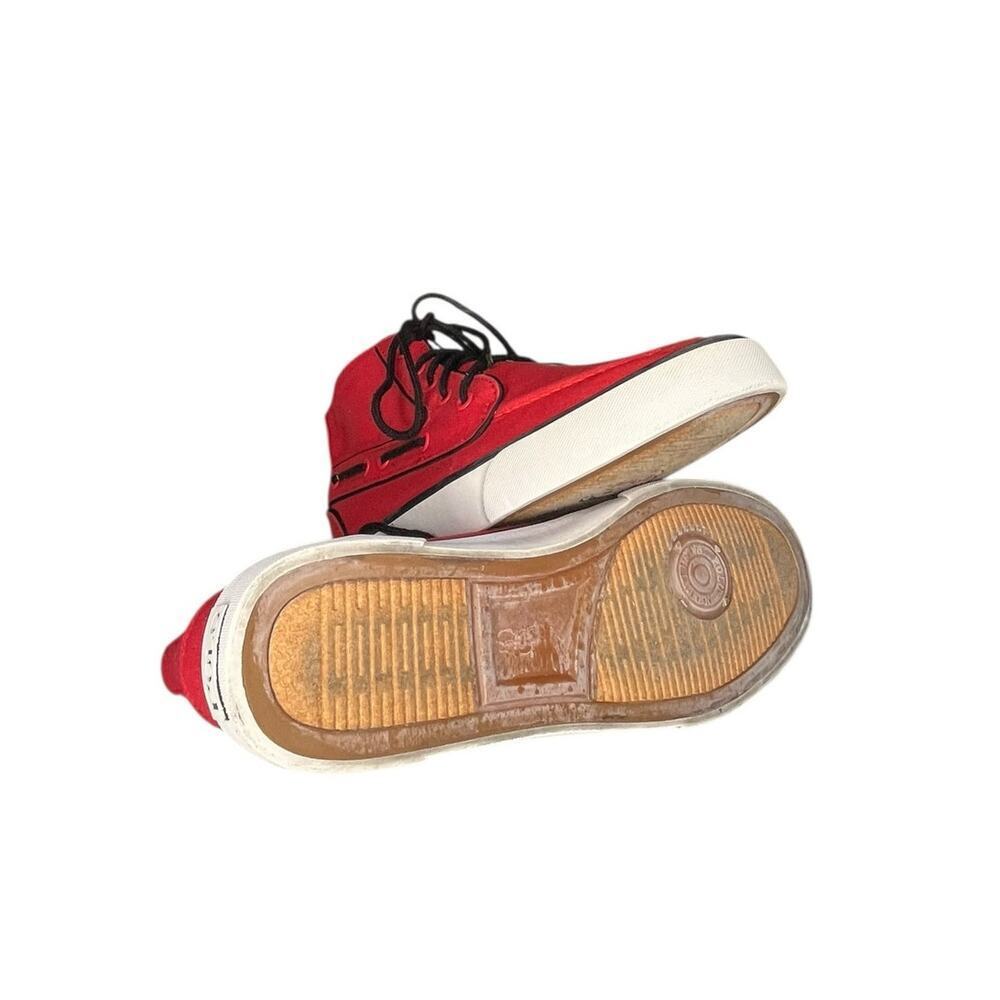 Polo Ralph Lauren Lander Chukka Canvas Shoes Size 8 Red BIN36 - Picture 5 of 6